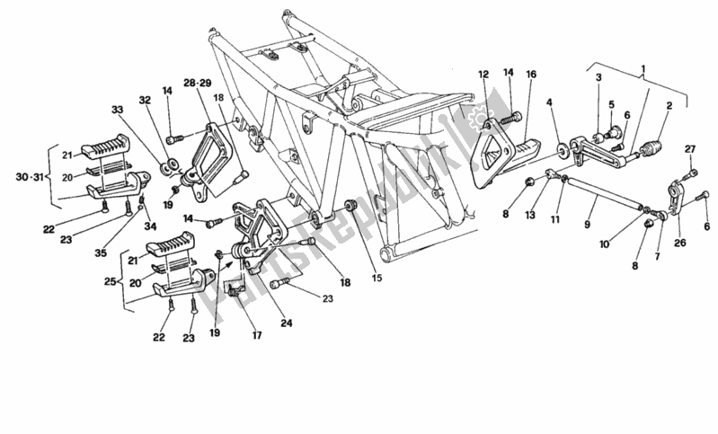 Todas as partes de Apoio Para Os Pés Fm 002305 do Ducati Supersport 900 SS 1993